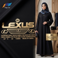 Tissu Nida noir en polyester tissé léger, extensible et respirant, personnalisé pour la vente en gros, style pakistanais, coréen, Dubaï, saoudien, musulman