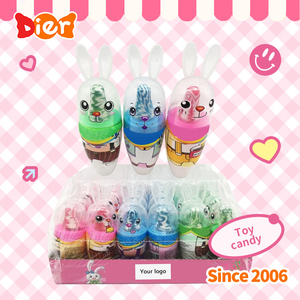 Kẹo bán buôn tùy chỉnh nhãn hiệu riêng phim hoạt hình thỏ & Củ Cải hình núm vú Lollipop và chua đường bột trẻ em kẹo đồ chơi OEM - Product Image 2