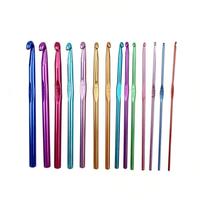 Ensemble d'aiguilles à crochet à tête unique en oxyde d'aluminium coloré, outils professionnels de tricot et de crochet pour pulls DIY, vente en gros pour artisans