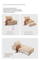 Sofá Cama Multifuncional Extensible Individual GEDO 2026, Estilo Wabi Sabi Cream Puff, Tela con Relleno de Esponja