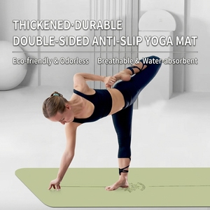 Tapis de yoga Peak en caoutchouc naturel PU, antidérapant, avec lignes de <span class=keywords><strong>pose</strong></span>, pour exercices de fitness, épaissi, de luxe, pour la danse et usage domestique, vente en gros - Product Image 2