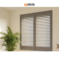 Persianas de Aluminio con Marco Gris para Ventanas Interiores Residenciales, Control de Luz