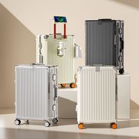 Nouvelle Collection 2024 : Ensemble de Bagages Cabine en Polycarbonate avec Cadre en Aluminium, Valise Rigide à Roulettes et 4 Coins Métalliques