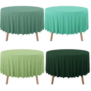 84 inch effenkleurige dikke waterdichte PEVA plastic wegwerp tafelhoezen ronde tafelkleden voor verjaardagsfeest decoratie - Product Image 3
