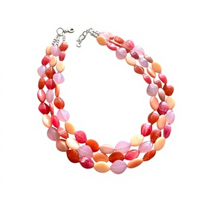 Collier fantaisie coloré géométrique en résine perlée, haute qualité, vintage, tendance, pièce maîtresse, unisexe pour femme, idéal pour les soirées - Product Image 6