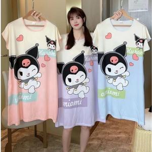 Abito da <span class=keywords><strong>notte</strong></span> a buon mercato da donna cartoni animati estivi da donna con stampa Midi gonne da <span class=keywords><strong>notte</strong></span> Oversize Casual pigiami da <span class=keywords><strong>notte</strong></span> - Product Image 3