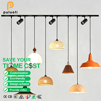 Lustre de restaurant commercial style Wabi-Sabi industriel en corde de chanvre LED COB E27 36V, éclairage sur rail pour gîte