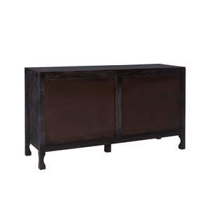 ตู้ไม้2ประตูสำหรับแกะสลักด้วยมือทำจากไม้มะม่วงเนื้อแข็งสีดำ - Product Image 4