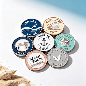 Marqueurs de balle de golf personnalisés avec <span class=keywords><strong>lettres</strong></span>, clips de chapeau pour marqueurs de balle de golf, marqueurs de balle de golf vierges en métal en gros - Product Image 6