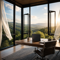Ventana Abatible de Aluminio Personalizada, Impermeable, Resistente al Viento y con Aislamiento Térmico, con Vidrio Templado