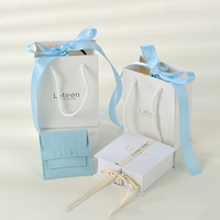 Ensemble d'emballages magnétiques pour bijoux, bague de collier avec imprimé personnalisé, enveloppe en microfibre, pochette, sac à main en papier, boîtes cadeaux pour bijoux à tiroir