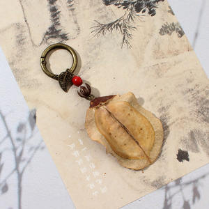 Pendentif de sac vintage style forêt de fruits végétaux naturels, porte-clés fait main en graines de Bodhi, nouveau style chinois, décoration artistique pour sac - Product Image 2