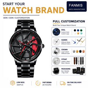 Reloj <span class=keywords><strong>de</strong></span> Pulsera <span class=keywords><strong>de</strong></span> Cuarzo con Logotipo Personalizado, Diseño <span class=keywords><strong>de</strong></span> Calibre 3D, Esfera Hueca, Concepto <span class=keywords><strong>de</strong></span> Cultura Automotriz Modificada, Diseño Forjado - Product Image 1