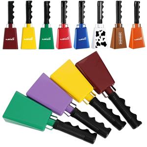 9 Inch Hand Cranked Cowbell Loud Sound Square Cowbell With Long Handle For Sports Events Cheering - Product Image 3