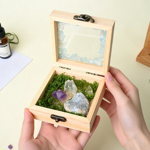 Wholesale New Design Natural <b>Crystal</b> Mineral Specimen Raw Stone Gift Box in Wooden Box - Product Image 3