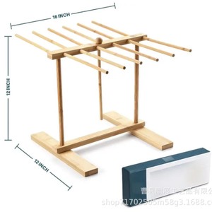 ชั้นวางเส้นก๋วยเตี๋ยวไม้ 16x12 นิ้ว 3 ชั้น สำหรับเก็บเส้นพาสต้า ใช้ในครัว - Product Image 1