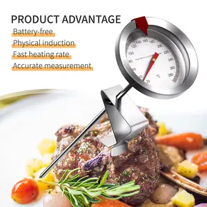 Medidor de temperatura para forno de carne e churrasco, medidor de temperatura de aço inoxidável personalizado para cozinhar alimentos, pizza, forno, testador de temperatura