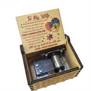 <span class=keywords><strong>Caja</strong></span> de Música de Madera Contrachapada Exquisita con Manivela YIYU, Duración de Sonido de 30s, Estilo Americano, Adorno 'You Are My Sunshine' - Product Image 2