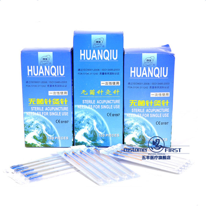 Одноразовые Иглы для иглоукалывания HUAN QIU с пружинной ручкой и направляющей трубкой, 100 шт.