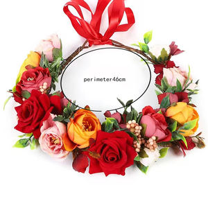 Nouvelle Mode Sennys Guirlande Coiffe Doux Style Simulation Rose Mariée Cheveux Corolla Cheveux Décoration En Gros Fabricants - Product Image 2