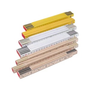 Règles pliantes en bois avec mesures métriques et impériales pour la fonction pliable de papeterie scolaire - Product Image 2