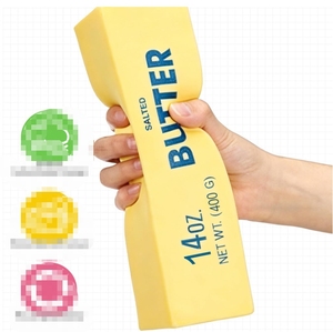 Jouet anti-stress en mousse PU à rebond lent, en forme de bande de beurre, texture alimentaire simulée, pour la décompression - Product Image 4