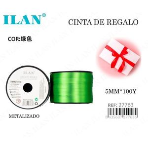 Ilan Gift <b>Ribbon</b> 5Mm X 100Y Metalized Green For Packaging - Product Image 3