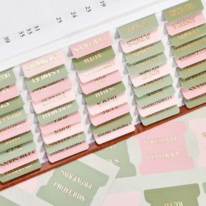 Onglets <span class=keywords><strong>de</strong></span> Bible laminés, index <span class=keywords><strong>de</strong></span> chapitres <span class=keywords><strong>de</strong></span> la Bible avec lettrage en relief doré pour femmes et hommes, étiquettes adhésives à grand format repositionnables - Product Image 2