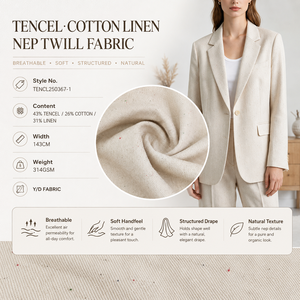 Tela de Mezcla de Tencel y Algodón CELD, Material de Tela de Mezcla de Tencel y Algodón para <span class=keywords><strong>Mujer</strong></span>, Venta Directa de Fábrica, Tela para Prendas Exteriores - Product Image 6