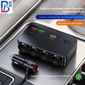 Divisor de Encendedor de Cigarrillos para Auto con Cuatro Salidas (Encendedor de Cigarrillos USB-A) Carga Rápida 12V/24V Voltaje Universal con Pantalla para Camiones - Product Image 3