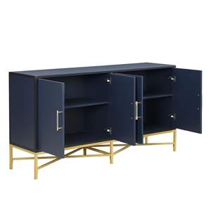 DB U_STYLE Four-Door <b>Sideboard</b> for Living Rooms and Entrances Distinctive <b>Metal</b> and Cross-Leg Design - Product Image 6