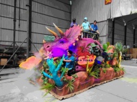 Défilé de dinosaures animatroniques, décoration de carnaval, flotteur lumineux LED, flotteur de festival, affichage personnalisé pour parc à thème