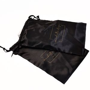 Packaging Pouch Drawstring <b>Bag</b> with Logo Silk Satin Hair Extension Satin <b>Bag</b> - Product Image 4