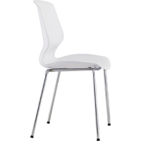Chaise de bureau confortable empilable en plastique PP pour la formation, les réunions et les salles de conférence avec base en métal