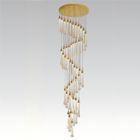 Villa Salon Lustre Personnalisé Lumière Duplex Rotatif Acrylique Led Or Dimmable Intérieur Lumière Maison Escaliers Chambre Hôtel
