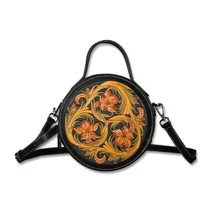 최고 품질 손 조각 복고풍 세련된 럭셔리 여자의 핸드백 꽃 패턴 숙녀 어깨 가방 여성 크로스 바디 가방