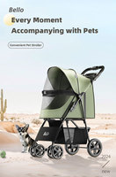 Poussette pour Animaux Bello Légère Pliable d'une Main et Quatre Roues, Poussette pour Chien Portable Économique