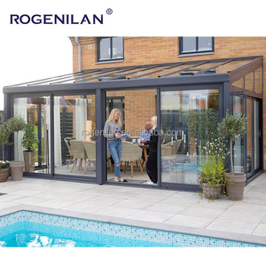 Rogenilan Châu Âu Sang Trọng Hiện Đại Nhôm Sunroom Đúc Sẵn Tất Cả Các Mùa Nhà Kính Ngoài Trời Tán Patio Cửa Trượt - Product Image 1