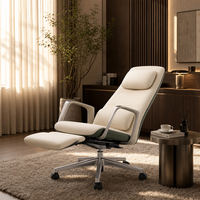 Chaise de bureau de direction ergonomique à dossier haut en cuir, pivotante, réglable en hauteur, avec support lombaire et appui-tête pour bureau de direction