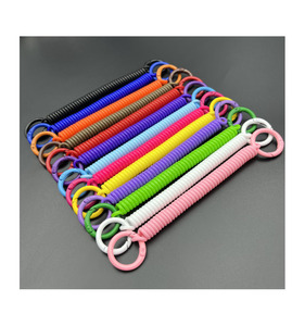 रिट्रेटेबल स्प्रिंग कोइल लेश कॉर्ड सुरक्षा रस्सी लोचदार कलाई कोइल कॉर्ड कोइल वसंत कीचेन के साथ वसंत कीचेन - Product Image 1