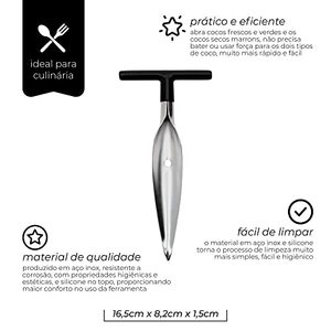 Herramienta para Abrir Cocos - Conveniente y Fácil de Usar - Compatible con Cocos Tailandeses Pelados - Utensilios de Cocina Accesorios de Cocina - Product Image 2