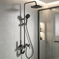 Système de douche haute pression en laiton massif gris anthracite durable, ensemble de douche multi-modes pour villa et projets de salle de bain commerciaux
