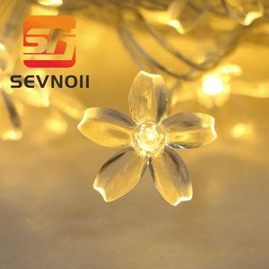Guirlandes lumineuses LED Sakura étanches IP65 pour extérieur, 10 m, 100 LED, lumières féériques en forme de fleurs de cerisier pour la décoration de jardin, de rue et de paysage - Product Image 2