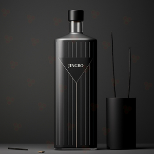 Nouvelle conception d'usine Jingbo Bouteille en verre sérigraphiée enduite <span class=keywords><strong>noire</strong></span> en forme pour Spiritueux Tequila <span class=keywords><strong>Gin</strong></span> - Product Image 1