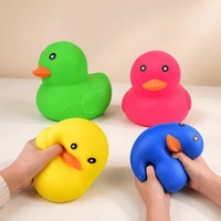 Jouets anti-stress en TPR de 17 cm, grands et mignons, en forme de canard coloré, pour garçons et filles