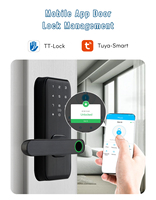 Serrure de porte intelligente Toya étanche empreinte digitale avec clés mécaniques pour serrure intelligente de carte IC d'appartement