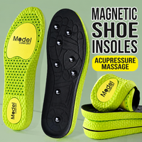 8 Eingebettete Magnete Akupunktur-Stimulation Hochelastische Stoßdämpfung Antibakterielle Magnetische Massage PU Unisex Sport-Einlegesohlen