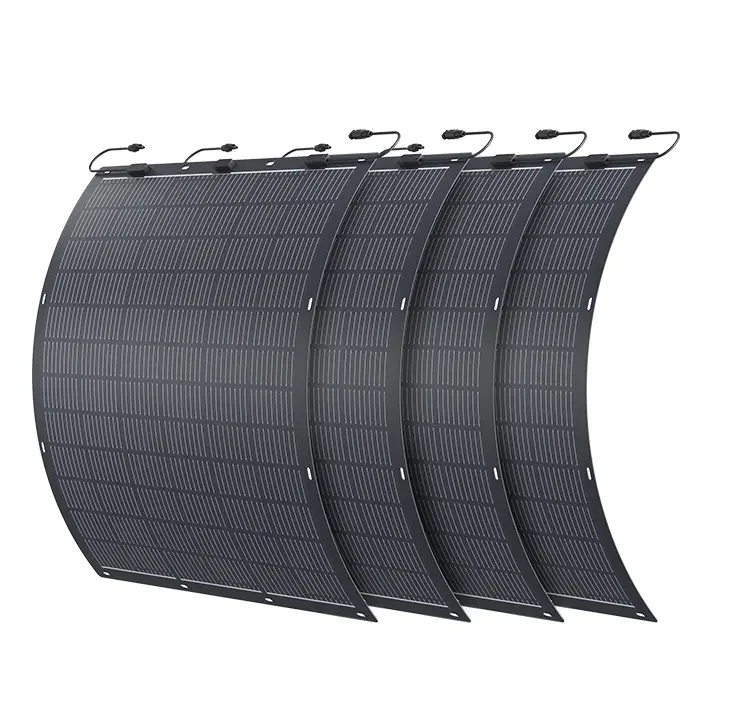 Thin Film Flexible Photovoltaic Full Black ETFE HJT 200W 210W Watts 18V Monocrystalline 12V Balcony Semi Flexible Solar Panels
