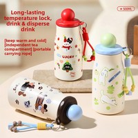 Tasse isotherme en acier inoxydable en forme de gourde, motif dessin animé, pour filles, cadeau de Noël portable avec fonction anti-chute