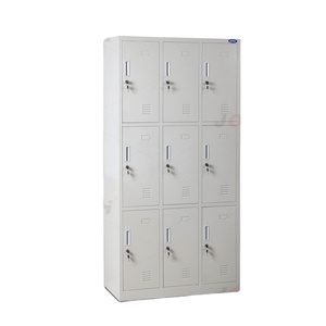 Armoire en acier à 9 portes <span class=keywords><strong>casier</strong></span> en acier grain de bois classement en bois armoire technique d'impression par transfert de couleur - Product Image 5